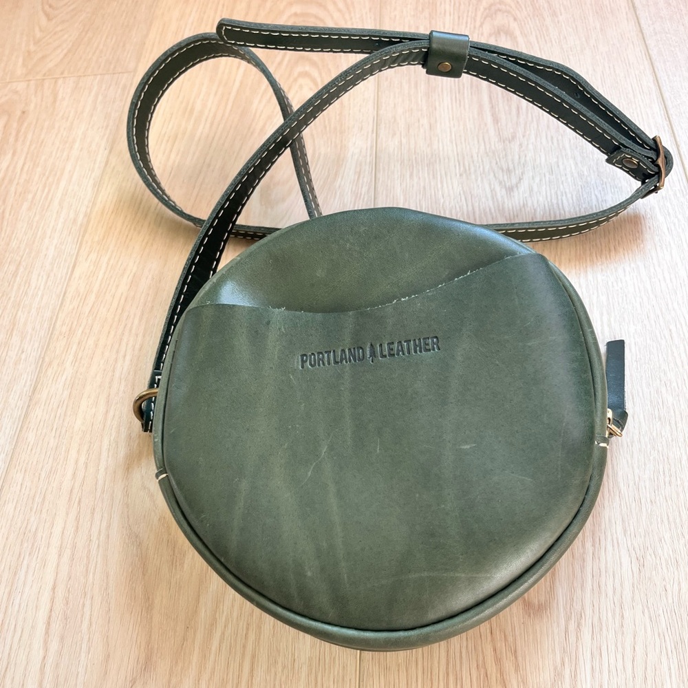 Portland Leather Circle Crossbody Bag